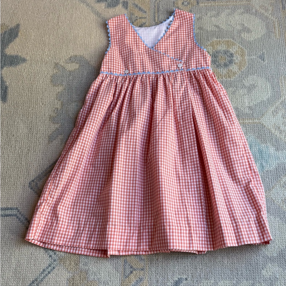 bella bliss orange Gingham Kids Dress - Picture 2 of 2